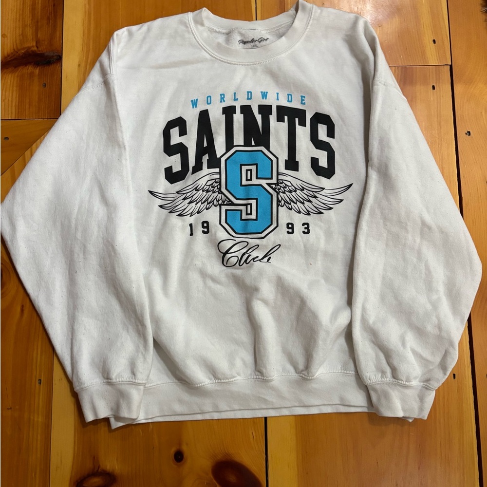 Saints Crewneck Sweater - White